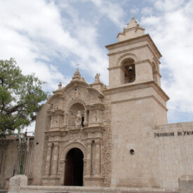 San Lazaro Church in the historic center of Arequipa, Peru.